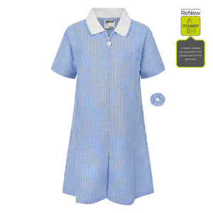 Eco A-Line Gingham Dress BLUE