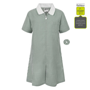 Eco A-Line Gingham Dress GREEN