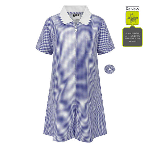 Eco A-Line Gingham Dress NAVY