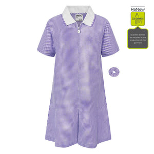 Eco A-Line Gingham Dress PURPLE