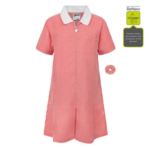 Eco A-Line Gingham Dress RED