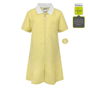 Eco A-Line Gingham Dress YELLOW