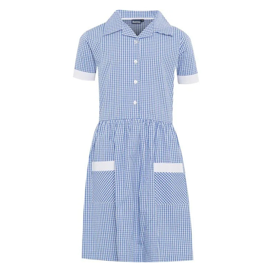 Ayr Corded Gingham Dress BLUE