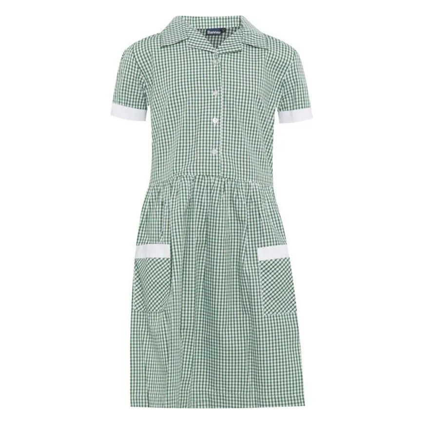 Ayr Corded Gingham Dress GREEN