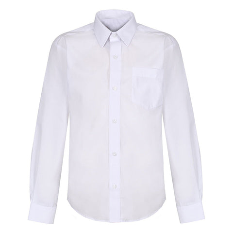 Boys Long Sleeve Shirt - Twin Pack (White)