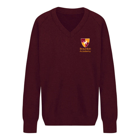 Braunton Academy V-Neck Jumper - Heavyweight